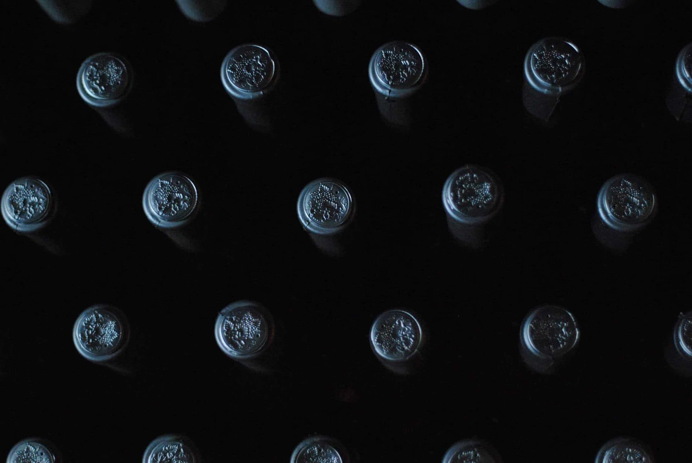 Wax-sealed bottles in the Depot Noir cellar